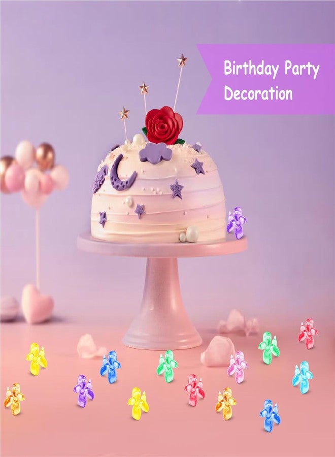cntjv 70 Pcs Mini Resin Balloon Dog Figurine to Hide Small Acrylic Bulk Balloon Animal Toys Crafts 8 Color Mixed with Holes for Party Favors Statue Decor Charm Keychain - Image 5